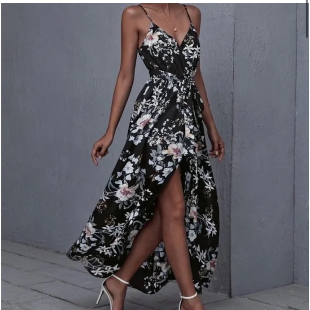 Floral Black Maxi Dress